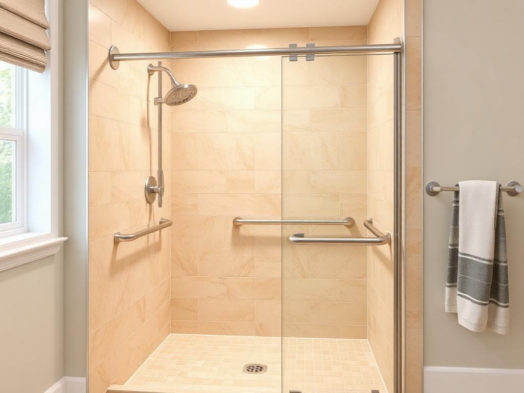 Wheelchair accessible low-entry shower